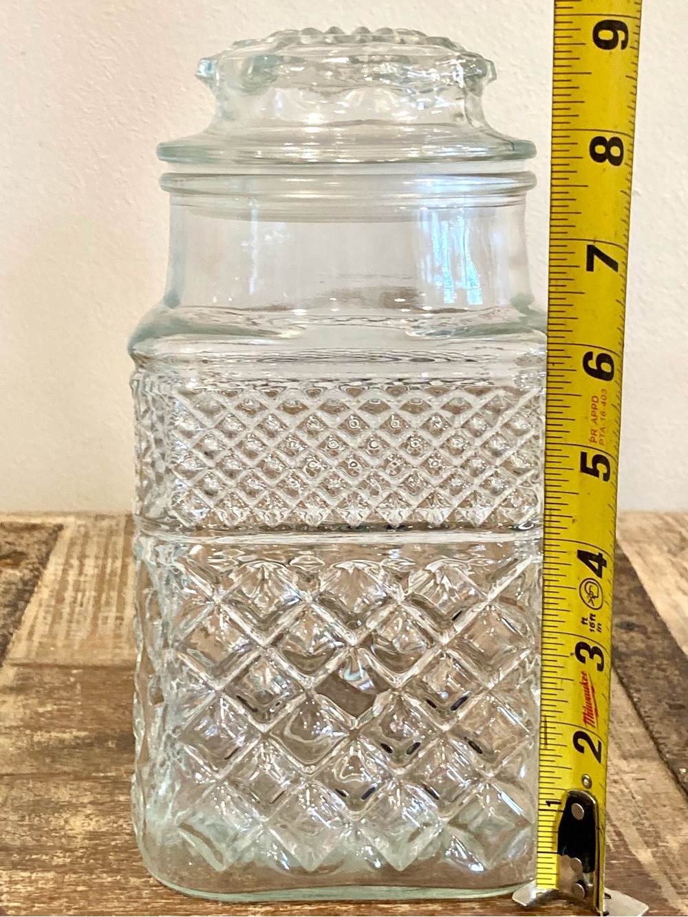 Vintage Anchor Hocking Wexford Clear Glass Lidded Canister Jar Food Storage - Picture 15 of 15